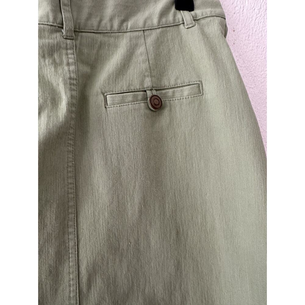 Christopher & Banks Women's Green Stretch Button Front Knee Length Skirt Size 4 - Picture 11 of 15